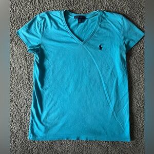 Ralph Lauren Aqua V neck shirt